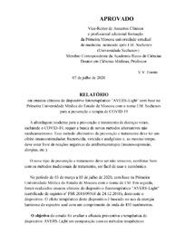 RELATORIO em ensaios clinicos do dispositivo fototerapeutico «AVERS-Light» com base na Primeira Universidade Medica do Estado de Moscou com o nome I.M. Sechenov para a prevencao e terapia de COVID-19