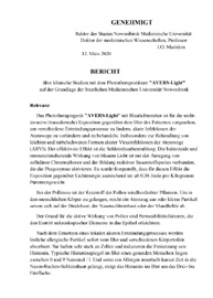 BERICHT über klinische Studien mit dem Phototherapeutikum AVERS-Light auf der Grundlage der Staatlichen Medizinischen Universität Nowosibirsk