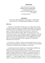 REPORTE sobre ensayos clínicos del dispositivo fototerapéutico «AVERS-Light» sobre la base de la Universidad Estatal de Medicina de Novosibirsk