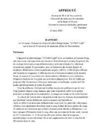 RAPPORT sur les essais cliniques du dispositif photothérapeutique «AVERS-Light» sur la base de l'Université de médecine d'État de Novossibirsk