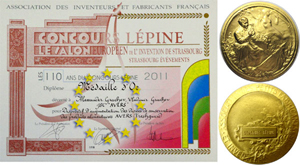 Le dispositif a gagné la medaille dor au Salon européen de linvention de Strasbourg en septembre 2011