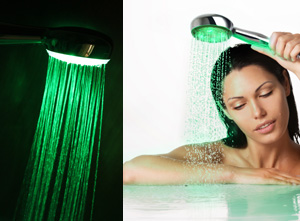 Physiotherapeutic device for hydro-massage with light emission AVERS Shower - Green